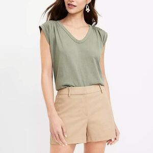 LOFT Riviera Short Khaki Stretch Shorts 4” Tan Size 4 Nwt